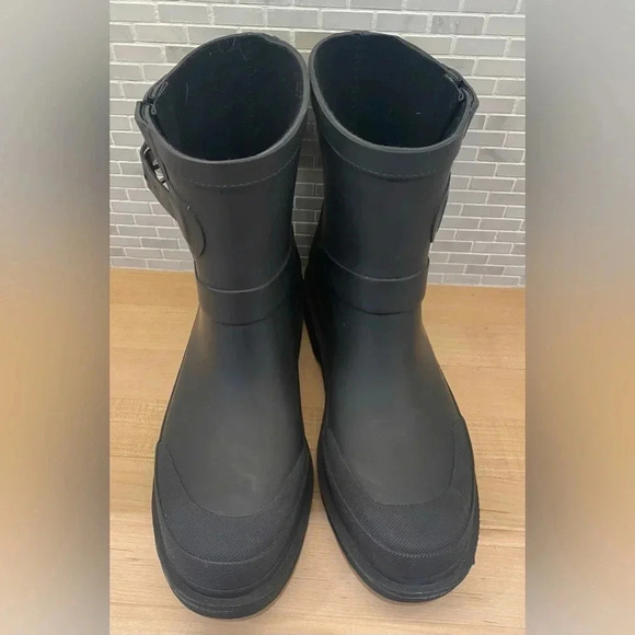 Chooka Quality Waterproof Black Pullon Damascus Moto Mid Rain Boot Womens 10 NEW - Picture 9 of 11